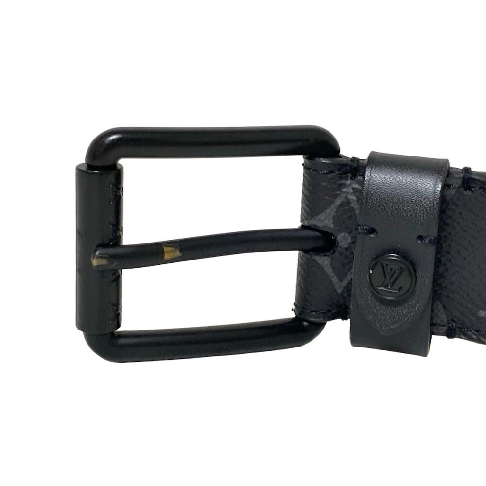 Authentic LOUIS VUITTON Black Monogram Eclipse Belt br438-122525 - Picture 4 of 7